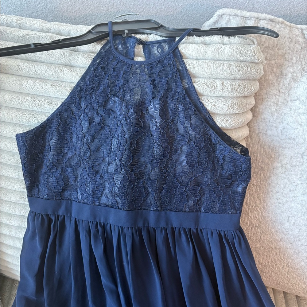 Elegant Navy Lace Kids Dress